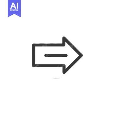 Aset premium populer: Bold Right Arrow Icon with Horizontal Line, Minimalist Design on White