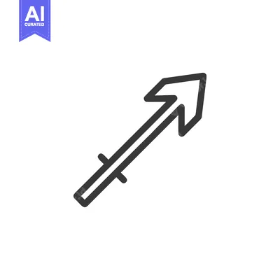 Aset desain premium: Minimalist Arrow Icon: Bold Outline, Directional Symbolism, Clean Desi