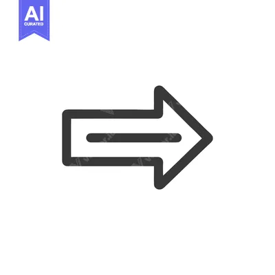 Aset desain premium: Bold Right Arrow Icon: Simple, Modern Navigation Symbol on White Backg