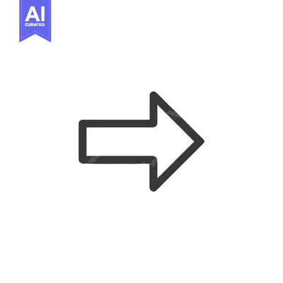 Aset premium populer: Simple Right Arrow Icon: Bold Outline on White Background, Directional