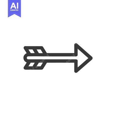 Aset desain premium: Bold Arrow Icon: Directional Symbol with Feathered End and Pointed Tip