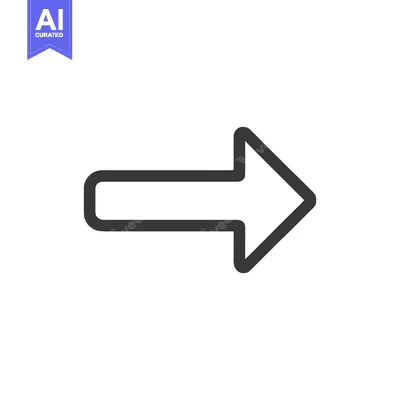 Aset desain premium: Simple Right Arrow Icon with Rounded Edges on White Background