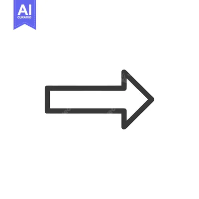 Aset desain premium: Bold Right Arrow Icon: Simple, Modern, Directional Symbol on White Bac