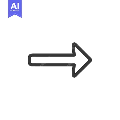 Aset desain premium: Simple Dark Gray Arrow Pointing Right on White Background
