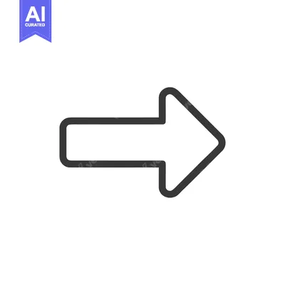 Aset desain premium: Simple Right Arrow Icon with Rounded Corners on White Background