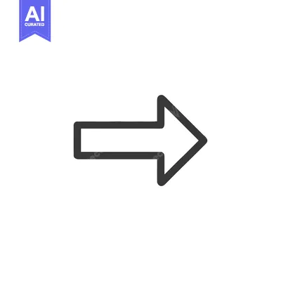 Premium design asset: Simple Right Arrow Icon with Rounded Corners on White Background