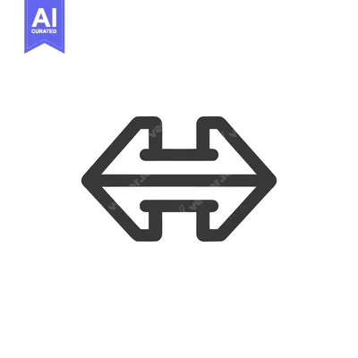 Premium design asset: Abstract Black Arrow Icon Pointing Left and Right on White Background