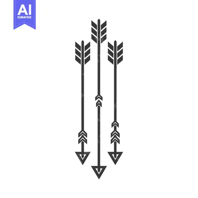 Aset premium populer: Three stylized arrows pointing downwards in black silhouette