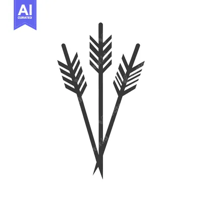Aset premium populer: Three Arrows in a Dark Gray Color on a White Background