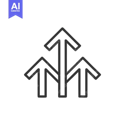 Aset desain premium: Ascending Arrows: Minimalist Growth Icon with Unified Direction and Pr