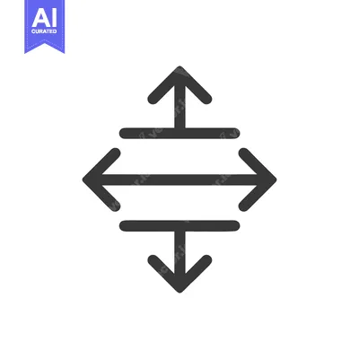 Premium design asset: Geometric Arrow Icon: Multidirectional Movement and Resize Symbol