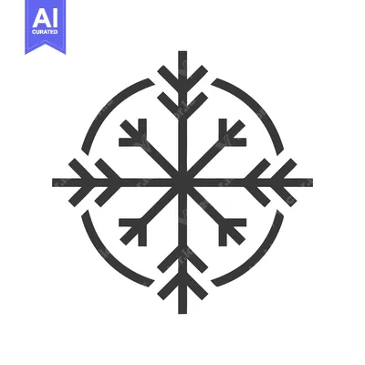 Premium design asset: Simple Snowflake Icon: Minimalist Winter Design on White Background