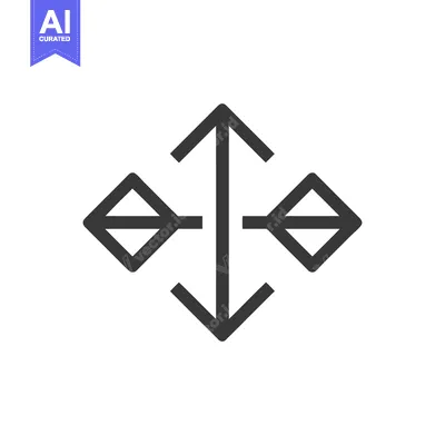 Aset premium populer: Simple, Symmetrical Resize Icon with Directional Arrows