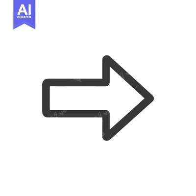 Aset premium populer: Simple Dark Arrow Pointing Right on White Background, Minimalist Desig