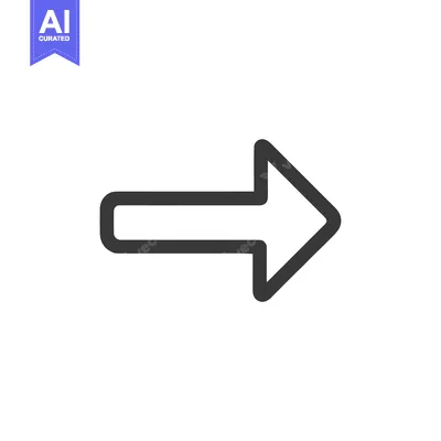 Aset premium populer: Simple Right Arrow Icon with Rounded Edges on White Background