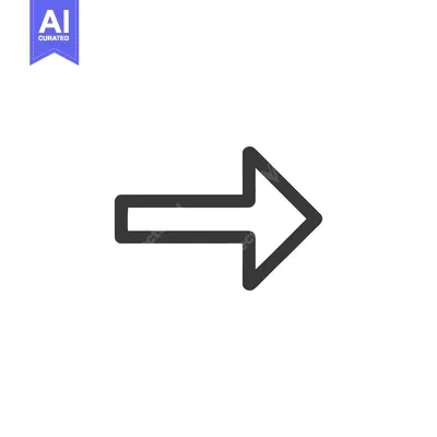 Aset desain premium: Bold Right Arrow Icon: Simple, Modern Navigation Symbol on White Backg