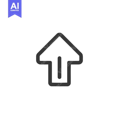Aset premium populer: Bold Up Arrow Icon: Minimalist Design on White Background