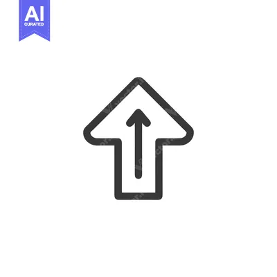 Bold Arrow Icon Pointing Upward on White Background