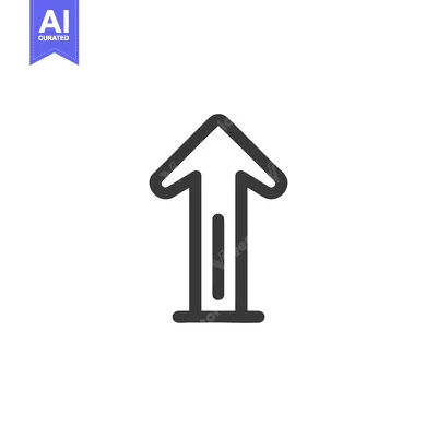 Aset desain premium: Bold Upward Arrow Icon with Rounded Edges on White Background