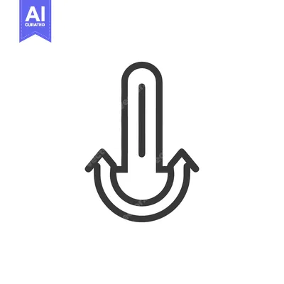 Premium design asset: Dual Directional Arrow Icon: Upward Thrust with Curved Return