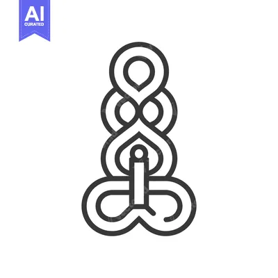Popular premium asset: A symmetrical black line drawing of interconnected geometric shapes