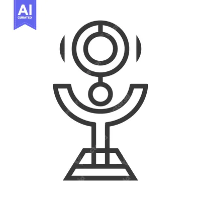 Aset premium populer: An abstract minimalist illustration of a futuristic device or symbol