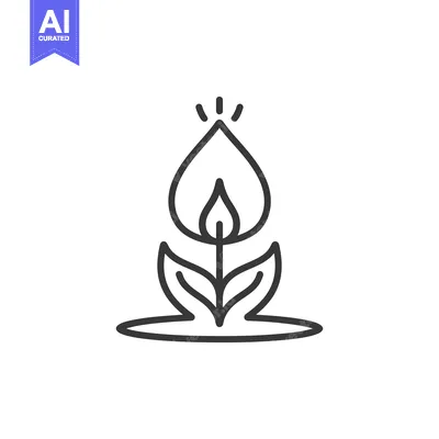 Aset desain premium: Simple vector illustration depicting a blossoming flower with stylized