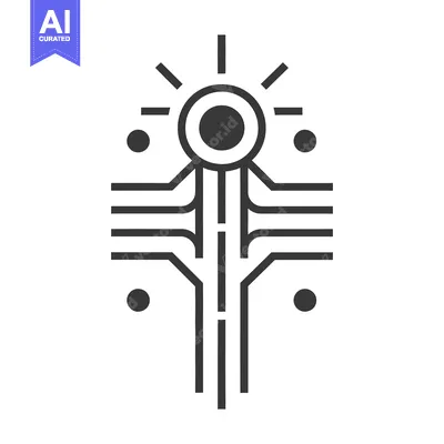 Aset premium populer: Simple digital graphic depiction of an abstract technological concept