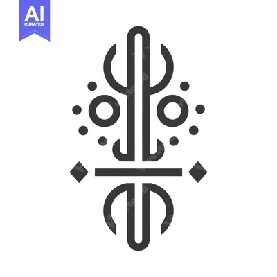 Aset premium populer: A minimalist symbol of geometric shapes in black and white