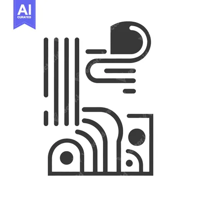 Premium design asset: Geometric Abstract Artwork Depicting Lines Shapes and Circles Design