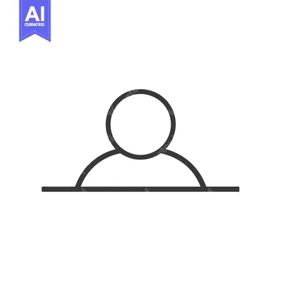 Premium design asset: Simple line drawing representing a person standing behind a desk