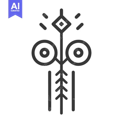 Aset desain premium: A symmetrical dark gray minimalist design with various geometric shape