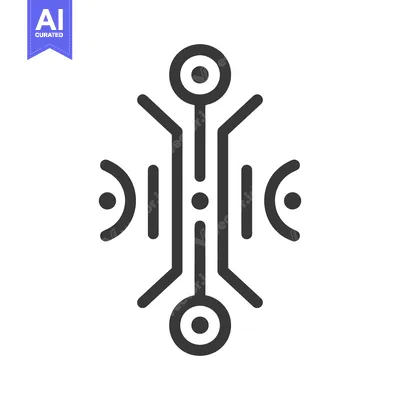 Aset desain premium: A symmetrical geometric design consisting of simple shapes and lines
