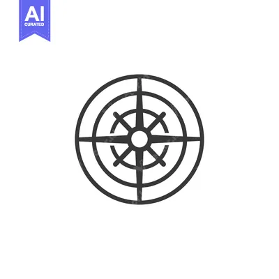 Aset premium populer: A graphic depiction of a navigation compass with its markings