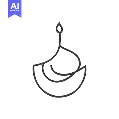 Aset desain premium: A simple and elegant stylized illustration of a burning candle