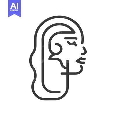 Popular premium asset: A simple line drawing depicting the side profile of a woman