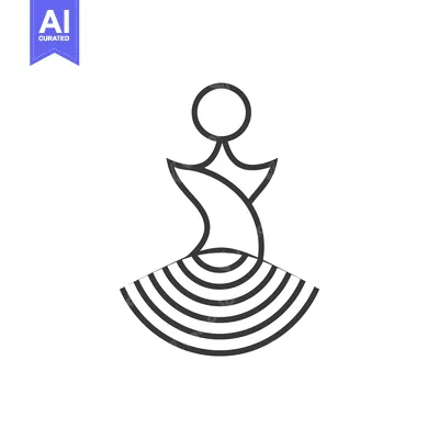 Aset premium populer: A Simple Black and White Line Drawing of a Figure