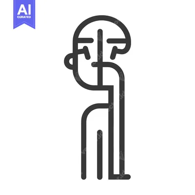 Popular premium asset: A simple line art illustration of a human figure in a pose