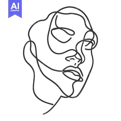 Popular premium asset: A single continuous line drawing depicting a human face