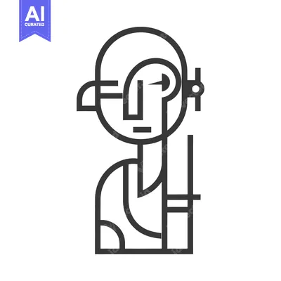Aset premium populer: A minimalist line drawing depicts a person in a thoughtful pose