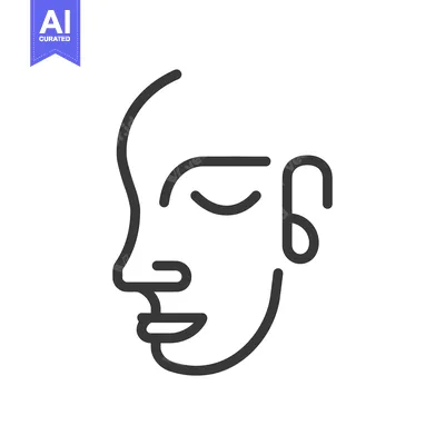 Aset premium populer: The simplistic illustration of a face features line art design