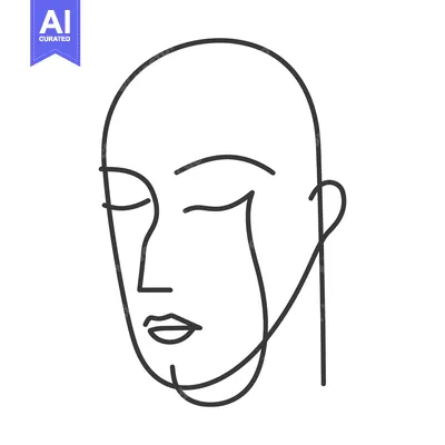 Aset premium populer: A minimalist depiction of a human face crying tears visibly