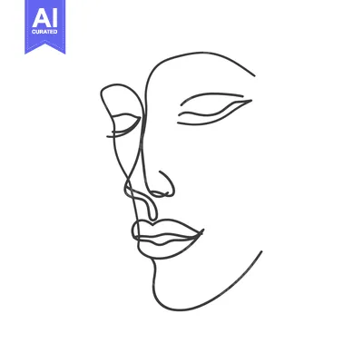 Popular premium asset: A minimalistic single line drawing of a human face