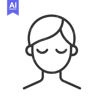 Aset desain premium: A Simple Minimalist Line Drawing Depicting a Human Face