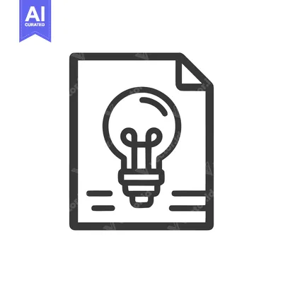Aset premium populer: Bold Line Art Icon: Document Featuring a Bright Lightbulb Idea