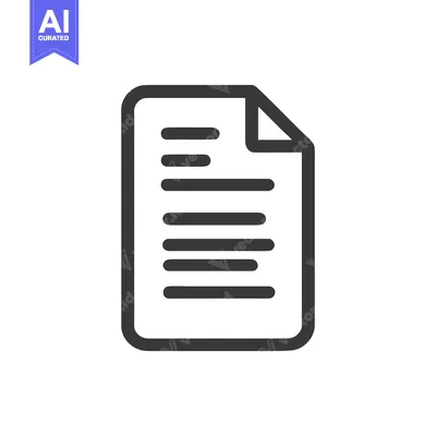 Minimalist Document Icon with Folded Corner and Text Lines