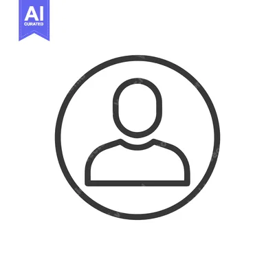 Aset desain premium: Minimalist User Icon: Simple Outline Person Silhouette in Circle.