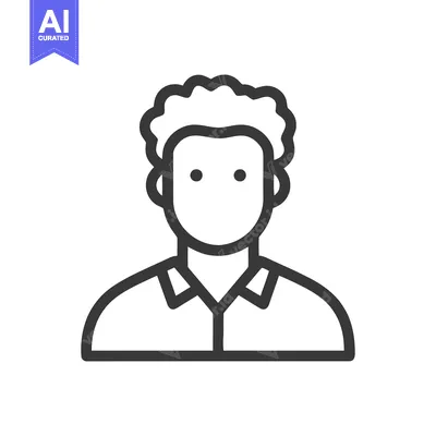 Aset desain premium: Minimalist Line Art Portrait: Curly Hair, Simple Design, Modern Iconog