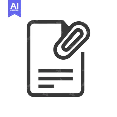 Aset premium populer: Simple Document Icon with Paperclip, Minimalist Design, Attachment Sym