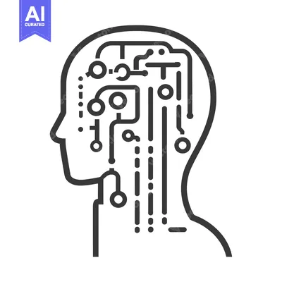 Popular premium asset: An illustrated human head with a digital circuit design